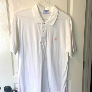 Southern Tide golf polo Large white/ pink